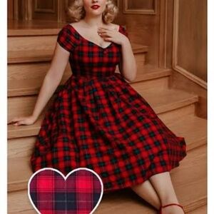 Dolly And Dotty Plaid Red and Black Women's Dress